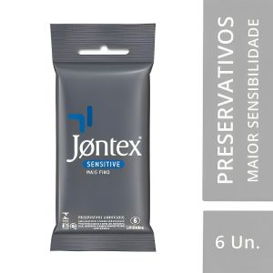 Preservativo (Camisinha) com 6 Unidades Lubrificados Sensitive Jontex