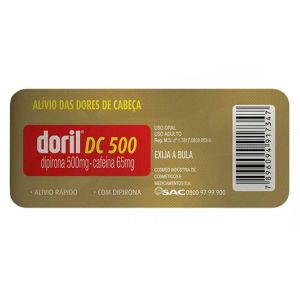Doril Dc 500 500Mg + 65Mg, Blister Com 4 Comprimidos