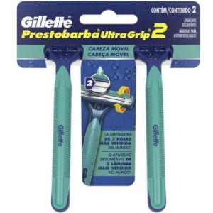 Aparelho Gillette Prestobarba Masculino Ultragrip com 2 Cabeça Móvel