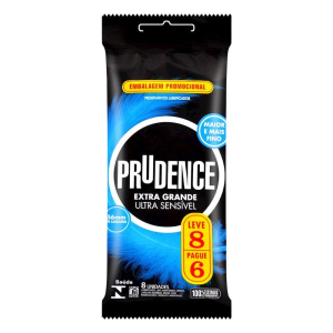 Preservativo Prudence Ultrassensível Extragrande 8 Unidades