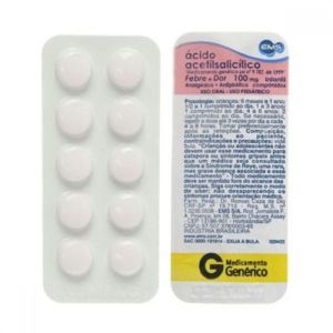 Ácido Acetilsalicílico 100Mg Blíster Com 10 Comprimidos - Ems (Genérico)