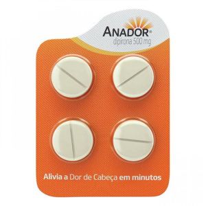 Anador Comprimido 500Mg Blíster Com 4 Comprimidos