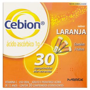 Cebion Comprimido 1G Caixa Com 30 Comprimidos Efervescentes Sabor Laranja