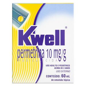 Kwell 10Mg Caixa Com 1 Frasco Com 60mL De Emulsão De Uso Capilar