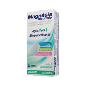 Magnesia Bisurada Anti Acido 40 Pastilhas