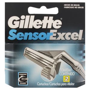 Carga Para Aparelho De Barbear Gillette Sensor Excel Branco 2 Unidades