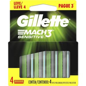 Carga Para Aparelho De Barbear Gillette Mach3 Sensitive Leve 4 Pague 3