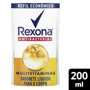 Sabonete Líquido Rexona Refil 200mL Antibacterial Multivitaminas