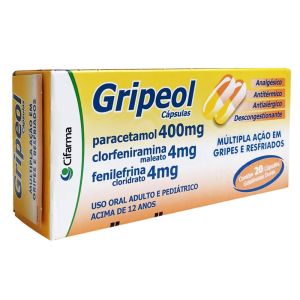 Gripeol 400Mg + 4Mg + 4Mg, Caixa Com 20 Cápsulas Gelatinosas Duras