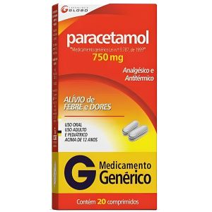Paracetamol 750mg Cpr Com 20 Bl X 10