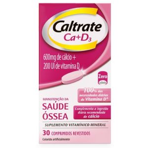 Caltrate Ca+D3 600mg Cálcio+200ui Vitamina D 30 Cpr Un