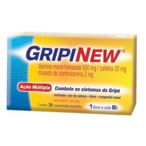 Gripinew 250Mg + 30Mg + 250Mg + 2Mg, Caixa Com 20 Comprimidos Revestidos