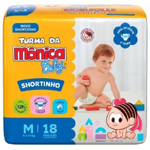 Fralda Turma Da Monica Baby Shortinho M Com 18 Un 
