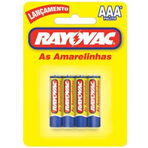 Pilhas Amarelinhas  AAA Com 4 (Rayovac)
