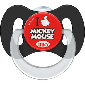Chupeta Lillo Disney 6+ Meses Mickey Preto E Vermelho