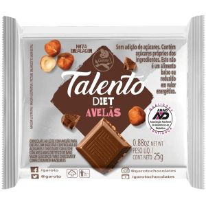 Chocolate Talento 25G Avelãs Diet 25G