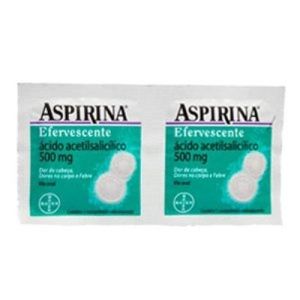 Aspirina Efervescente 500Mg, Caixa Com 50 Envelopes Com 2 Comprimidos Efervescentes