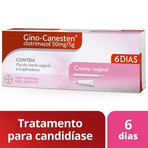 Gino-Canesten Creme Vaginal 10mg Caixa com 1 Bisnaga com 35G de Creme de Uso Ginecológico + 6 Aplicadores