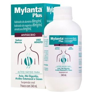Mylanta Plus Antiácido Frasco com 240mL de Suspensão de Uso Oral Sabor Menta
