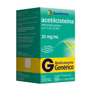 Acetilcisteína Xarope 20mg/mL Caixa com 1 Frasco com 150mL de Xarope + 1 Copo Medidor - Eurofarma (GENÉRICO) 