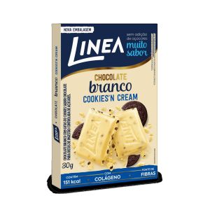 Chocolate Linea Zero Açúcar Branco, Cookies N' Cream, 30G