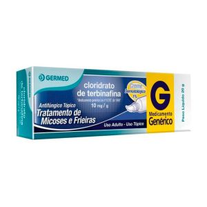 Cloridrato de Terbinafina 10mg Caixa com 1 Bisnaga com 20G de Creme de Uso Dermatológico - Germed (GENÉRICO) 