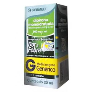 Dipirona Sódica Gotas 500mg/mL Caixa com 1 Frasco Gotejador com 20mL de Solução de Uso Oral - Germed (GENÉRICO) 