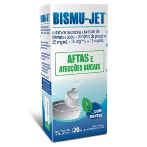 Bismu-Jet 25mg/mL + 25mg/mL + 15mg/mL Caixa com 1 Frasco Gotejador com 20mL de Suspensão de Uso Oral