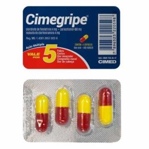 Cimegripe 400Mg + 4Mg + 4Mg, Caixa Com 4 Cápsulas Gelatinosas Duras