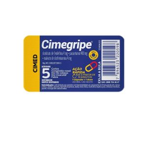 Cimegripe 400Mg + 4Mg + 4Mg, Caixa Com 4 Cápsulas Gelatinosas Duras