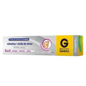 Nistatina + Óxido de Zinco 100.000Ui/G + 200mg Caixa com 1 Bisnaga com 60G de Pomada de Uso Dermatológico - Cimed (GENÉRICO) 