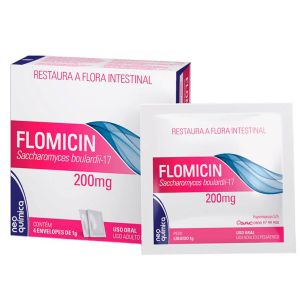 Flomicin Pó 200Mg Caixa Com 4 Envelopes Com 1G De Pó Para Solução De Uso Oral