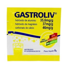 Gastroliv 35,6Mg/G + 37Mg/G + 46Mg/G, Sachê Com 5G De Pó Efervescente, Abacaxi