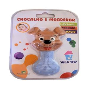 Chocalho E Mordedor Vila Toy Cachorro Azul
