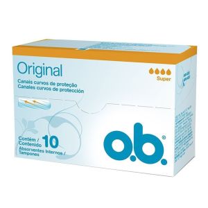 O.B. Absorvente Original Super Branco Pacote de 10 Unidades (Leve 10 Pague 8)
