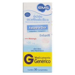 Ácido Acetilsalicílico Infantil 100mg com 30 Comprimidos - Ems (GENÉRICO)