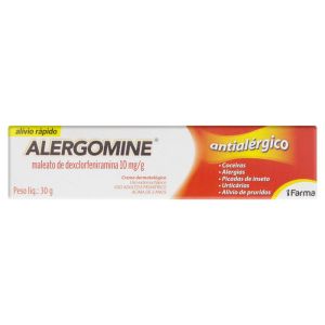 Alergomine Creme 10mg Caixa com 1 Bisnaga com 30G de Creme de Uso Dermatológico