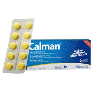 Calman 100mg + 30mg + 100mg Caixa com 20 Comprimidos Revestidos