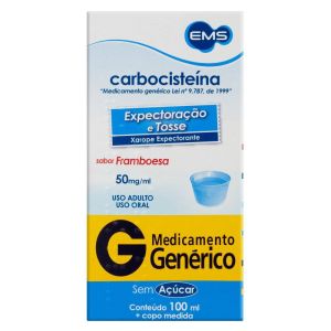 Carbocisteína 50mg/mL Caixa com 1 Frasco com 100mL de Xarope + Copo Medidor - Ems (GENÉRICO)