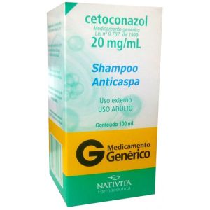 Cetoconazol Nativita Farmacêutica 20mg/mL Caixa com 1 Frasco com 100mL de Shampoo - Nativita (GENÉRICO)