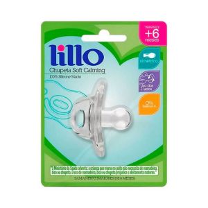 Lillo Chupeta Soft Calming 100% Silicone Simetrico Transparente Tamanho 2