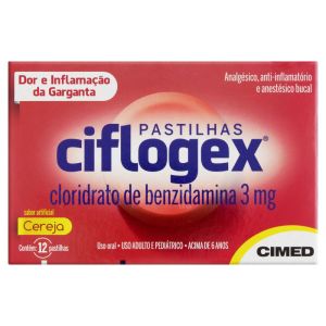 Ciflogex Pastilha 3,0mg Caixa com 12 Pastilhas Sabor Cereja