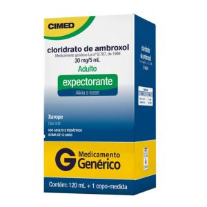 Cloridrato de Ambroxol 6mg/mL Caixa com 1 Frasco com 120mL de Xarope + Copo Medidor - Cimed (GENÉRICO)