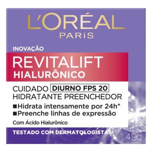 Hidratante Facial L'Oréal Revitalift Hialurônico Diurno Fps 20 50mL