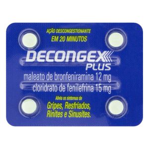 Decongex Plus 12Mg + 15Mg Blíster Com 4 Comprimidos Revestidos De Liberação Prolongada
