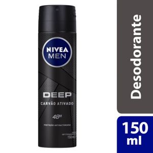 Desodorante Aerosol Antitranspirante Nivea Men Deep Original Carvão Ativado com 150mL