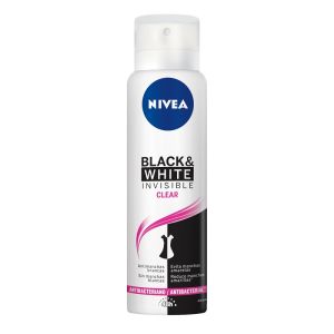 Desodorante Antitranspirante Aerosol Nivea Black&White Invisible Clear com 150mL