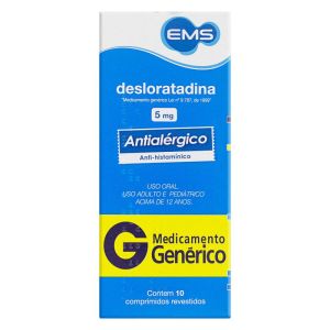 Desloratadina Comprimido 5mg Caixa com 10 Comprimidos Revestidos - Ems (GENÉRICO)