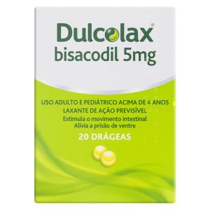 Dulcolax 5mg Caixa com 1 Blíster Transparente com 20 Drágeas