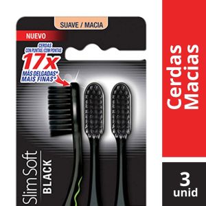 Escova Dental Colgate Slim Soft Suave Black 3 Unidades